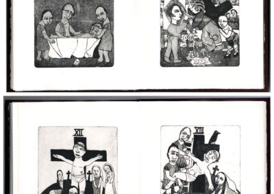 Stations of the Cross, 15 etchings view 2, 20cm x 20cm, 2002