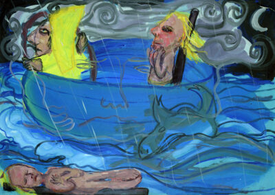 Debbie Lee, Alice and Other Tales, At Sea, acrylic on paper, 1996