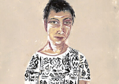 Debbie Lee, Childhood Memories, Portrait of a Boy, monoprint, 34cm x 30cm, 2021
