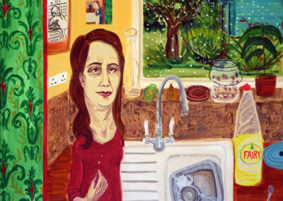 Debbie Lee, At Home, It Rained in the kitchen, acrylic on canvas, 122cm x 152cm, 2020