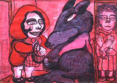 Debbie Lee, Alice and Other Tales, Red Riding, acrylic on paper, 1994