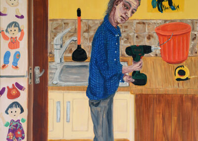 Debbie Lee, At Home, Utility Room, oil on canvas, 122cm x 91cm, 2020