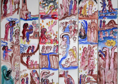 Dantes Inferno Strips, gouache on paper, 144x114cm